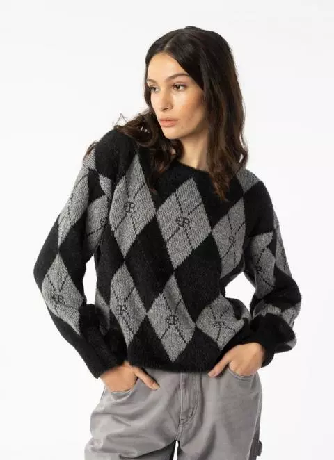 Elias Rumelis Trui Taira Black Grey online kopen bij LDH Moda. Taira 3608 Grey