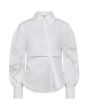 Co'Couture Sanna Asym Placket Shirt White