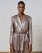 Access Long metallic-effect blazer zilver