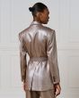 Access Long metallic-effect blazer zilver