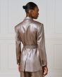 Access Long metallic-effect blazer zilver