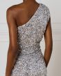 Access One-shoulder sequin dress 54-3354-SILVR