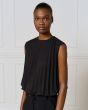 Access Pleated crop top 54-2052-BLACK
