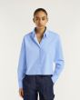 Denham Kiri Shirt Cropped Poplin Blue