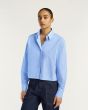 Denham Kiri Shirt Cropped Poplin Blue