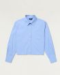 Denham Kiri Shirt Cropped Poplin Blue