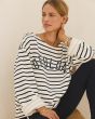 Deblon Letitia Striped Sweater Pearl Navy
