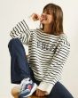 Deblon Letitia Striped Sweater Pearl Navy