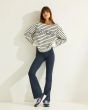 Deblon Letitia Striped Sweater Pearl Navy