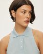 Oval Square Sunny Polo Top Cashmere Blue