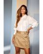 Co'Couture Marshall Crop Skirt Walnut