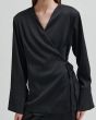 second female Glari Wrap Shirt black sand