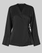 second female Glari Wrap Shirt black sand