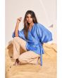 Co'Couture Ronda Wrap Blouse New Blue