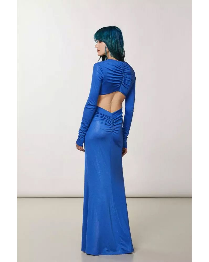 Patrizia Pepe Long Slim Fit Dress Blue Ray