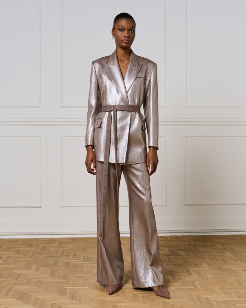 Access Long metallic-effect blazer zilver