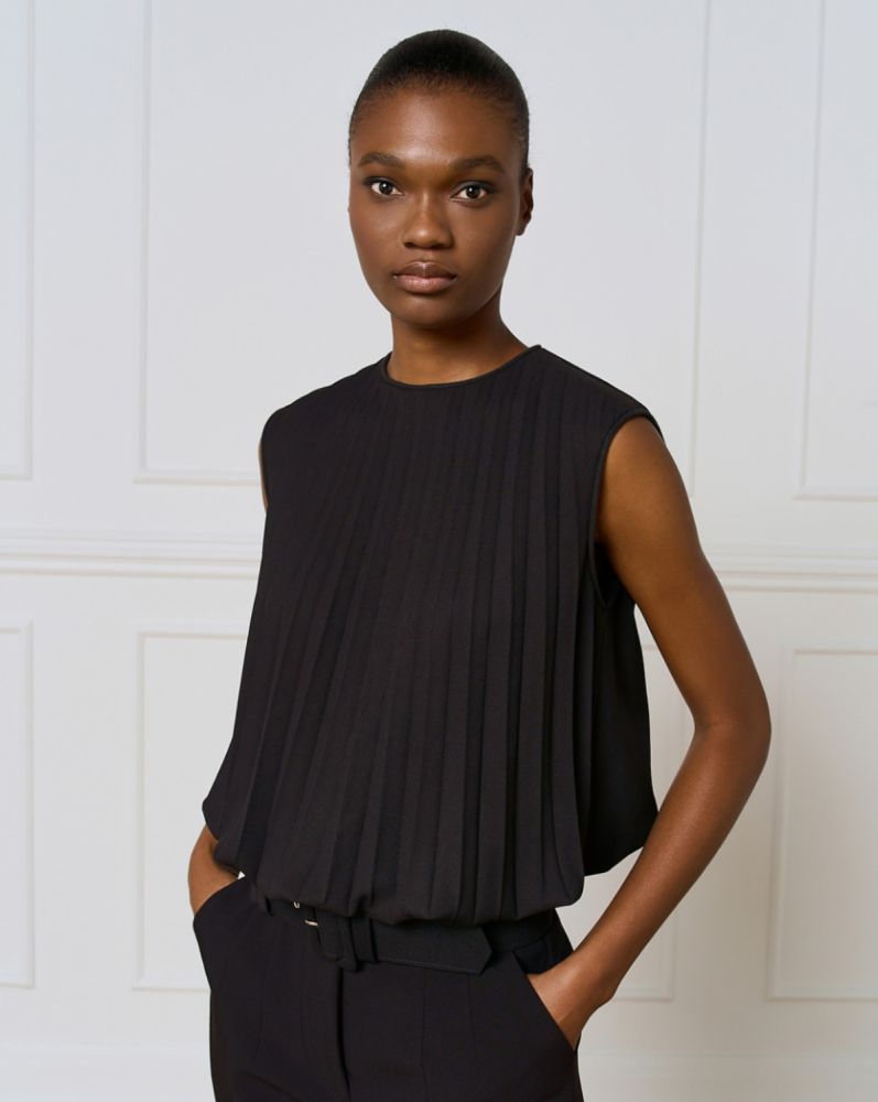 Access Pleated crop top 54-2052-BLACK