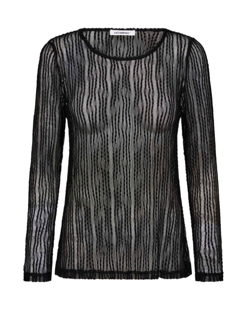 Co'Couture BarbCC O-Neck Blouse Zwart