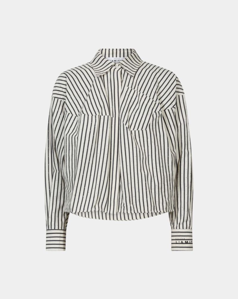 Haute L'Amitié Sophie Mono Stripe Stone Shirt