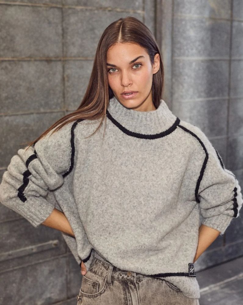 Haute L'amitié Toby Hem Line Knit HL10316 grey