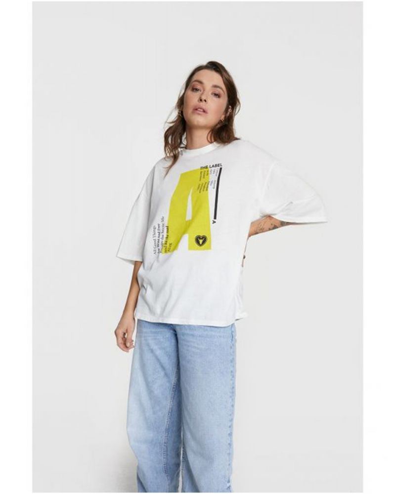 Alix The Label Big A T-Shirt White