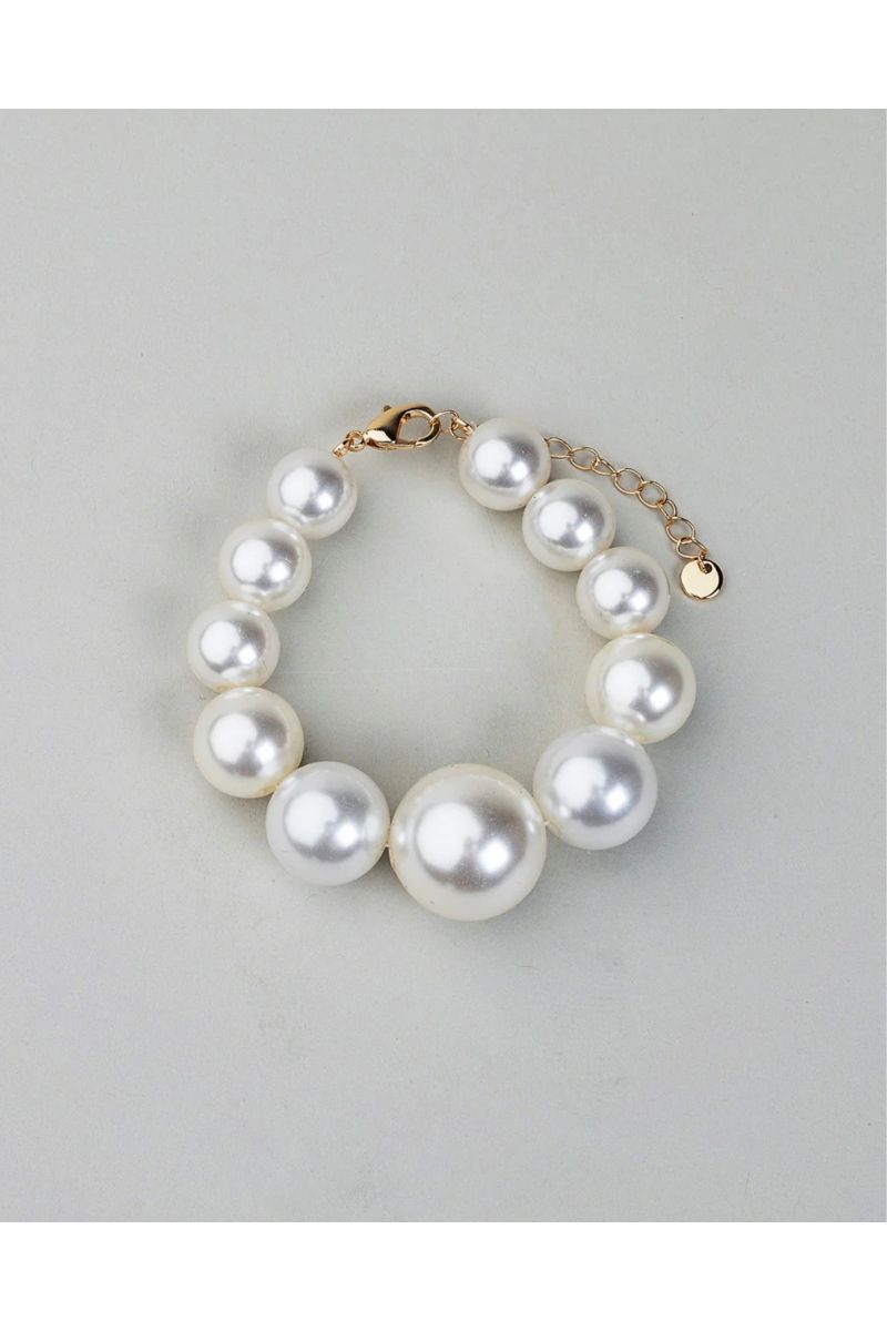 Bow19 Details Bead Pearl Bracelet 1003-O.S