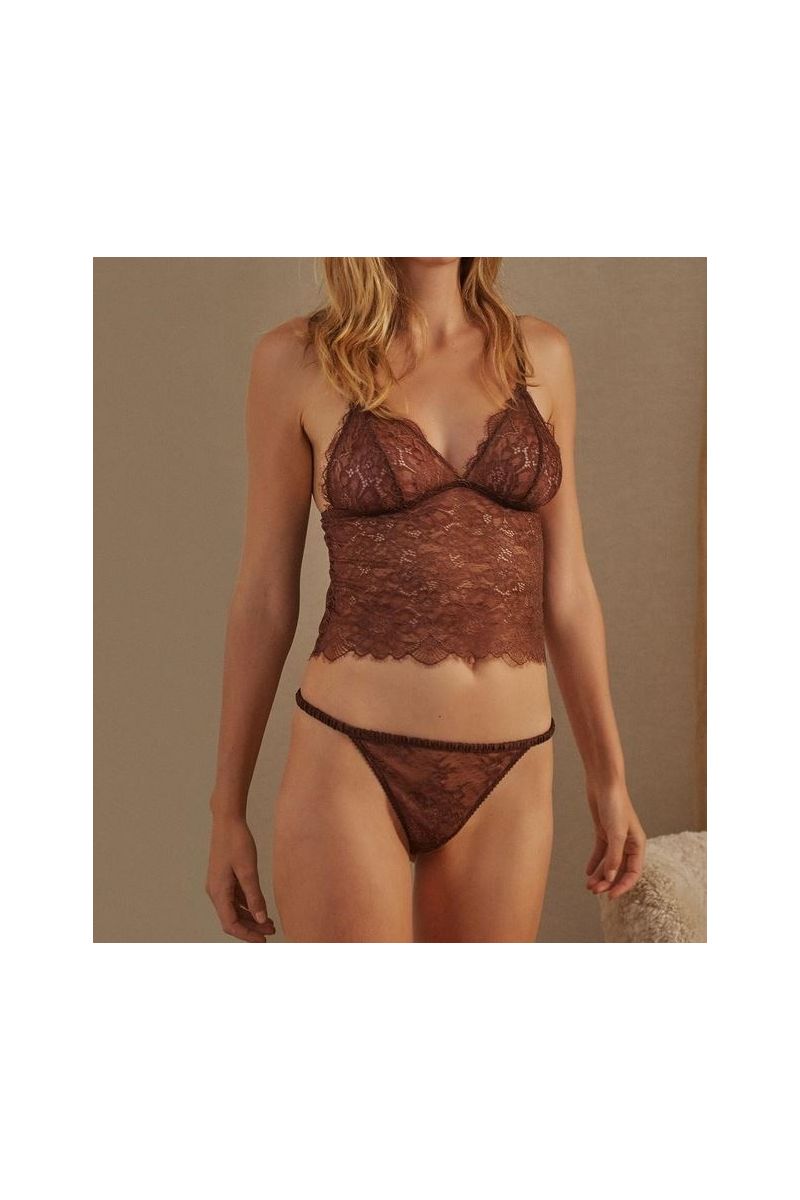 Love Stories Dawn Long Bralette Dark Brown