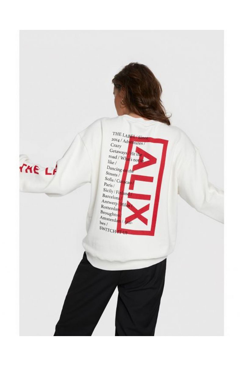 Alix The Label Sweater White Red online kopen bij LDH Moda