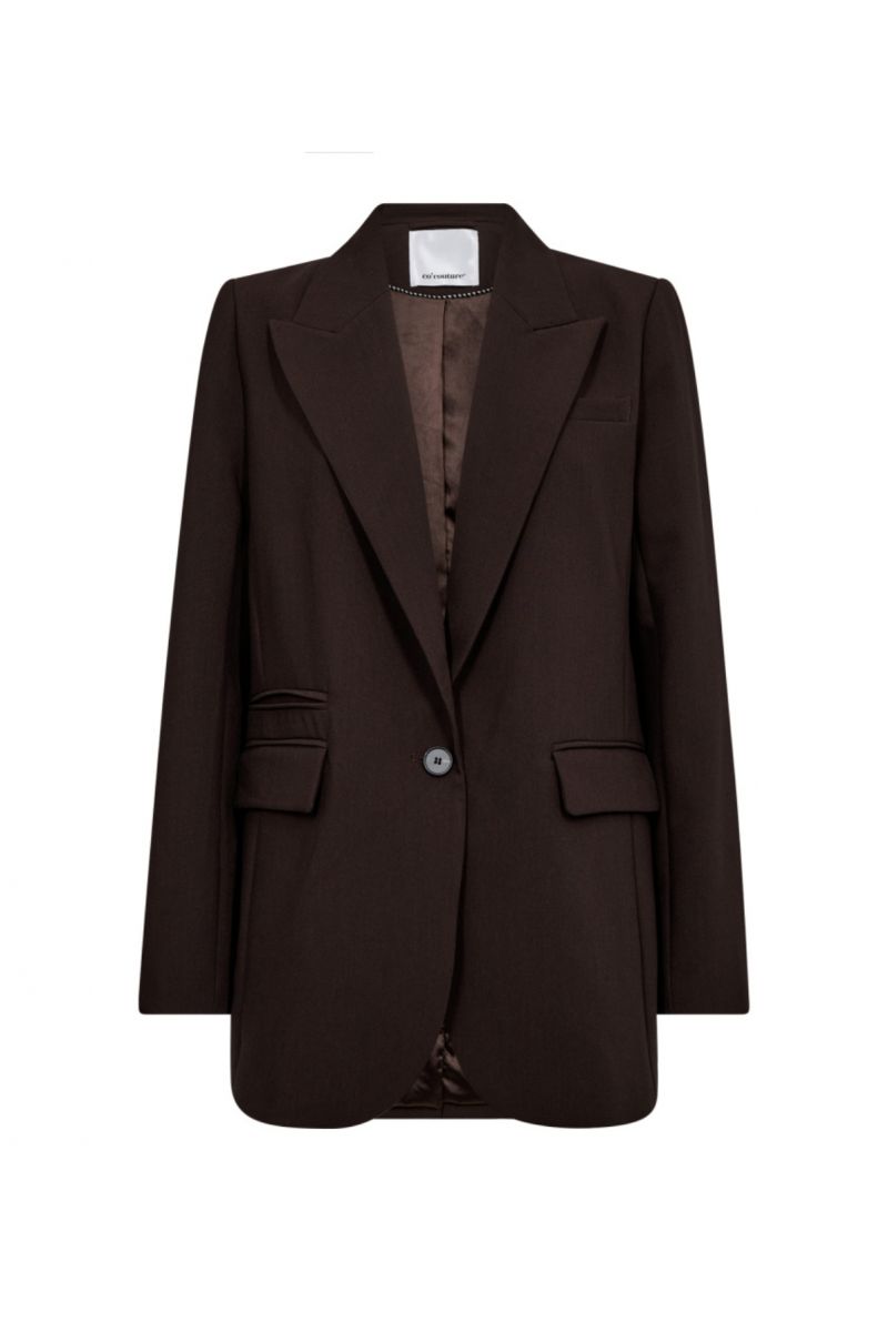 Co'Couture Volacc Single Oversize Blazer Dark Brow