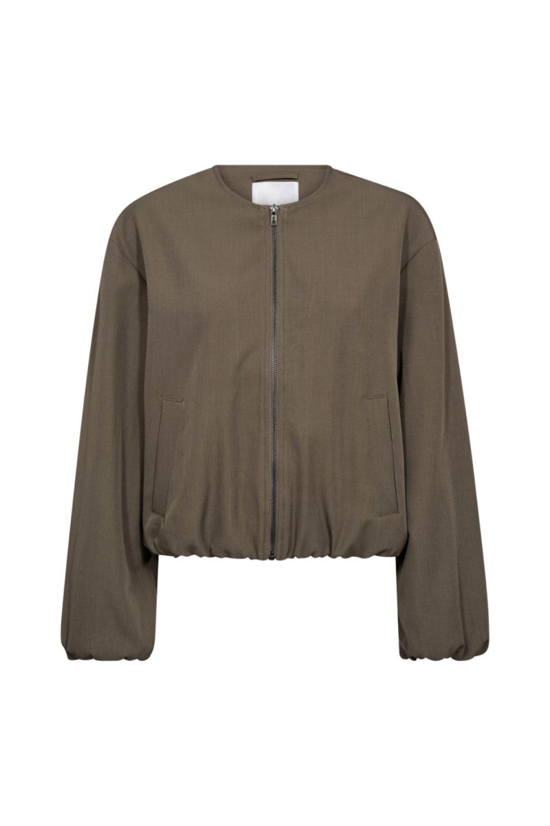 Co'Couture LunaCC Balloon Zip Jacket Walnut