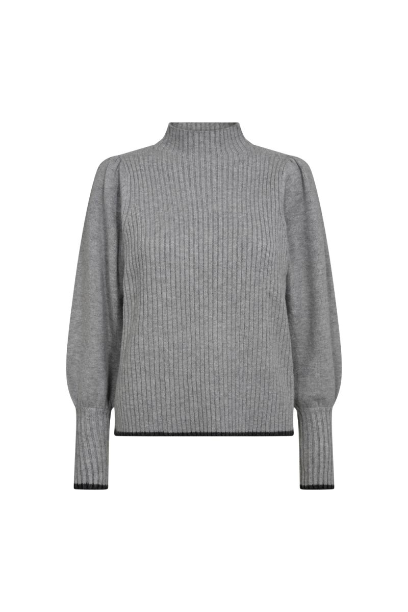 Co'Couture Row Puff Knit Grey