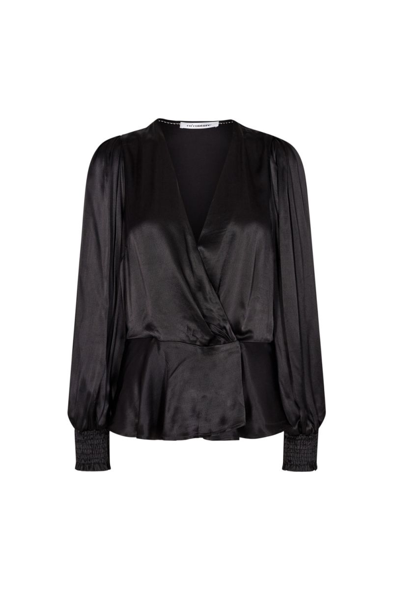 Co'Couture Harvey Wrap Blouse Black