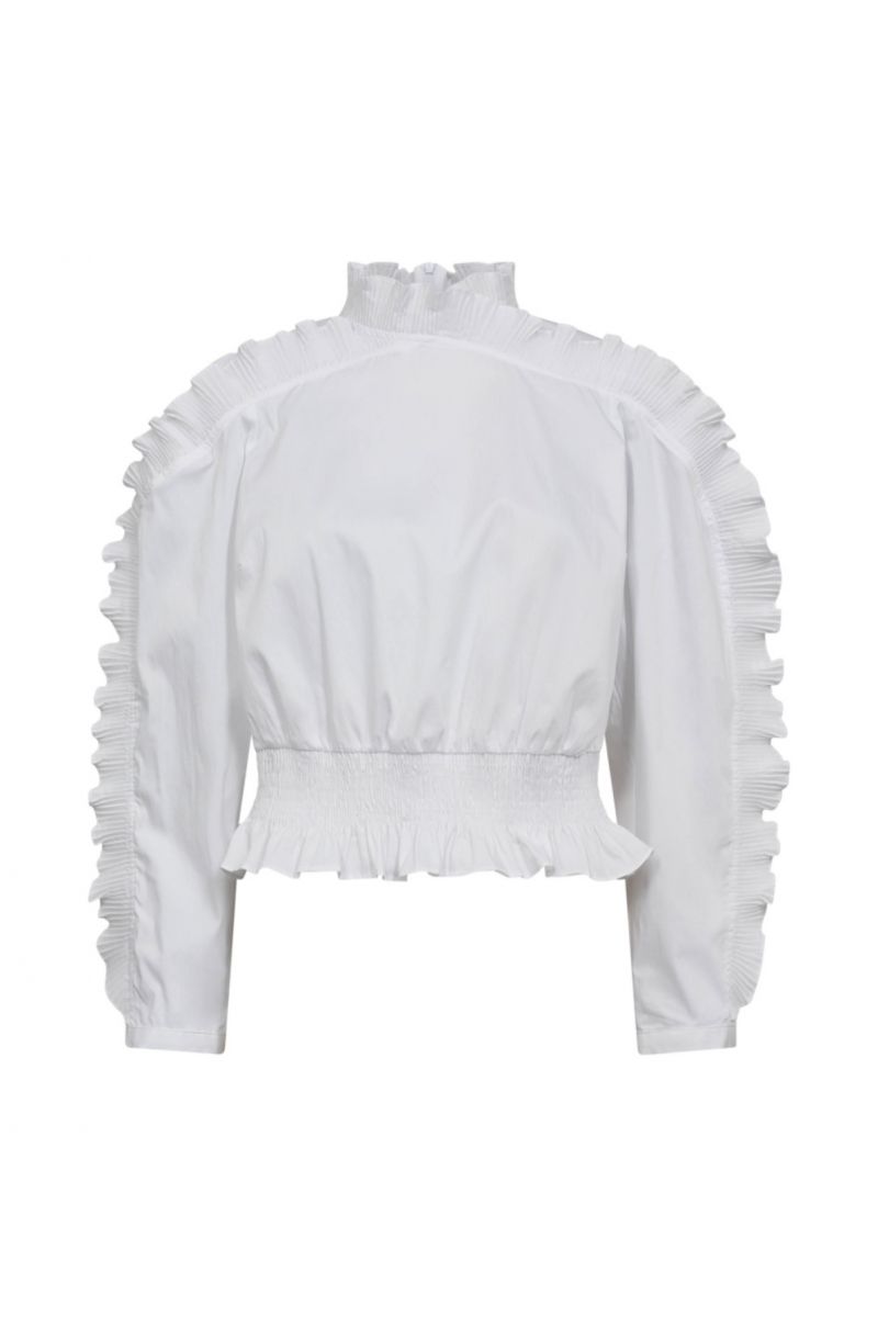 Co'Couture Blouse SannaCC Ruffle Smock White 