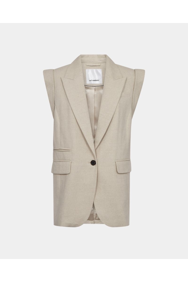 Co'Couture Leenacc Linen Wing Vest Bone

