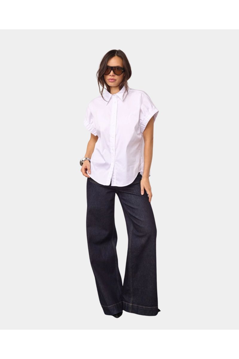 Co'Couture Poppy Elastic Cuff SS Shirt Wit