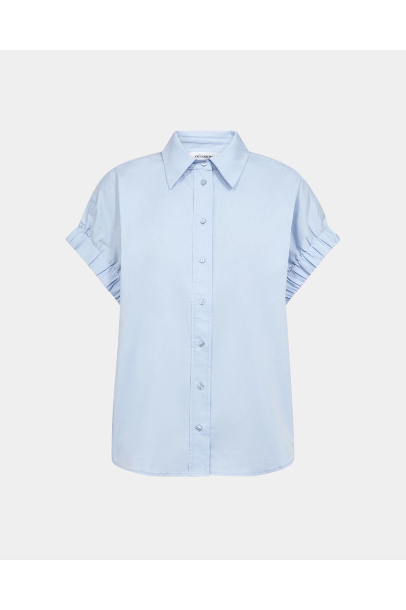 Co'Couture Poppy Elastic Cuff SS Shirt Pale Blue
