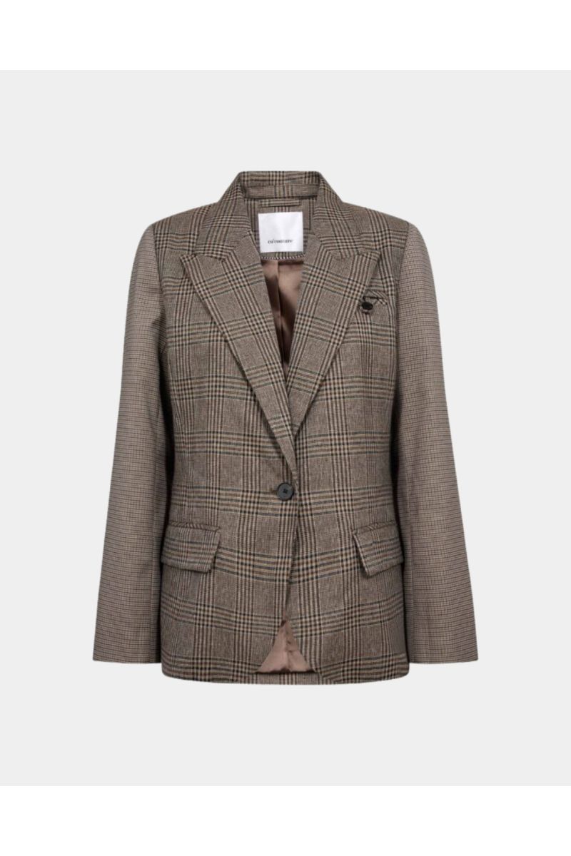 Co'Couture VeyaCC Check Fitted Blazer Brown