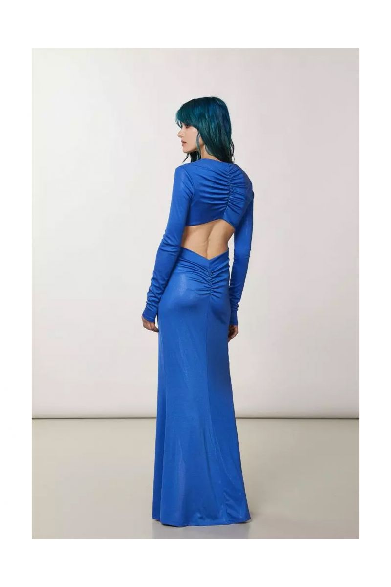 Patrizia Pepe Long Slim Fit Dress Blue Ray