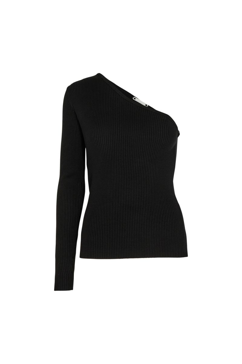 Co'Couture Badu Asym Rib Knit Black