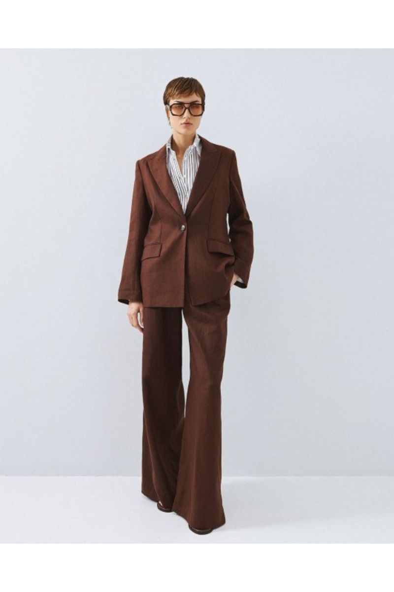 Access Single-Button Blazer Coffee 