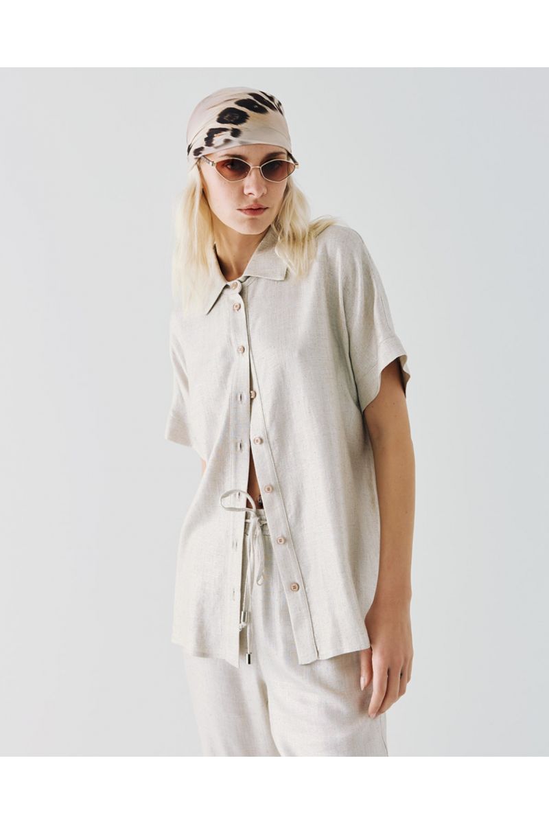 Access Metallic-Effect Shirt Short Sleeve Statem