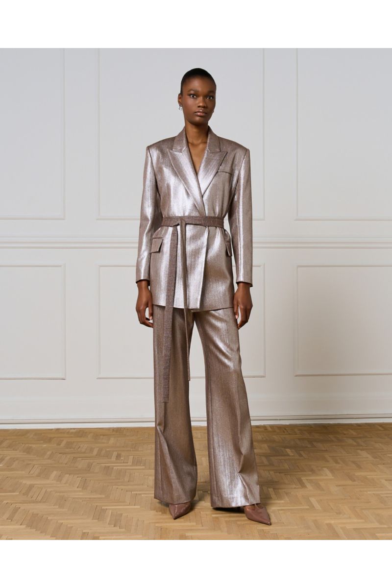 Access Long metallic-effect blazer zilver