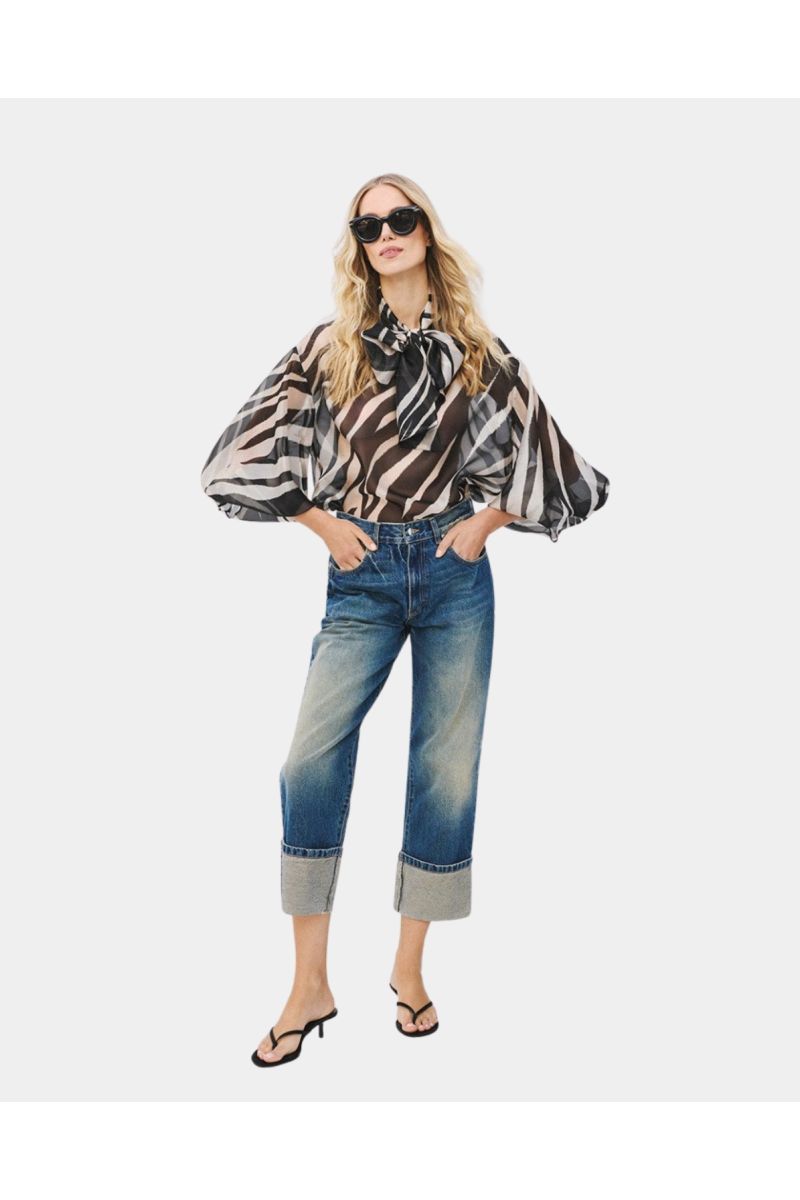 Access Zebra Print Blouse Tie