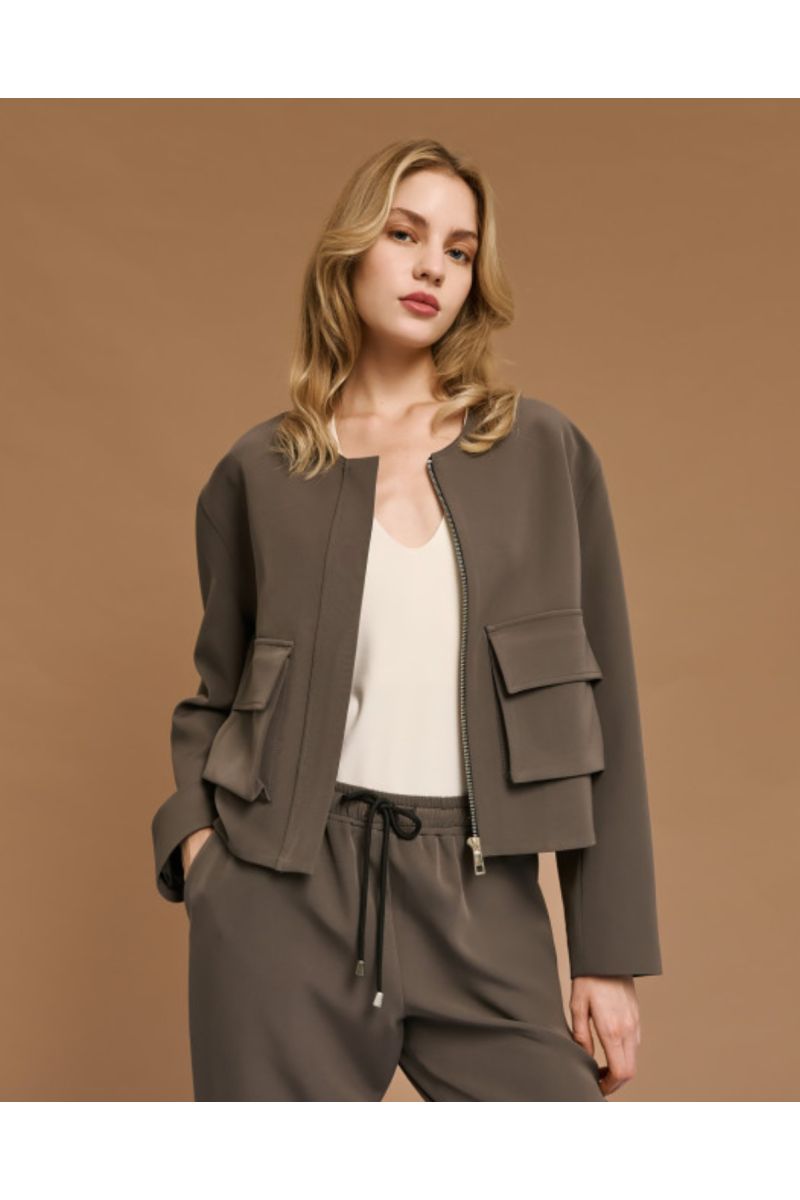 Access Cropped Jacket Smoke