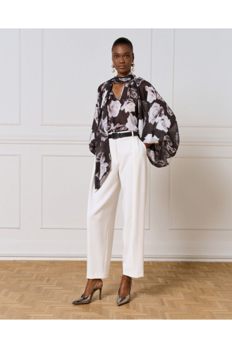 Access High-Waist Carrot Pants Off White