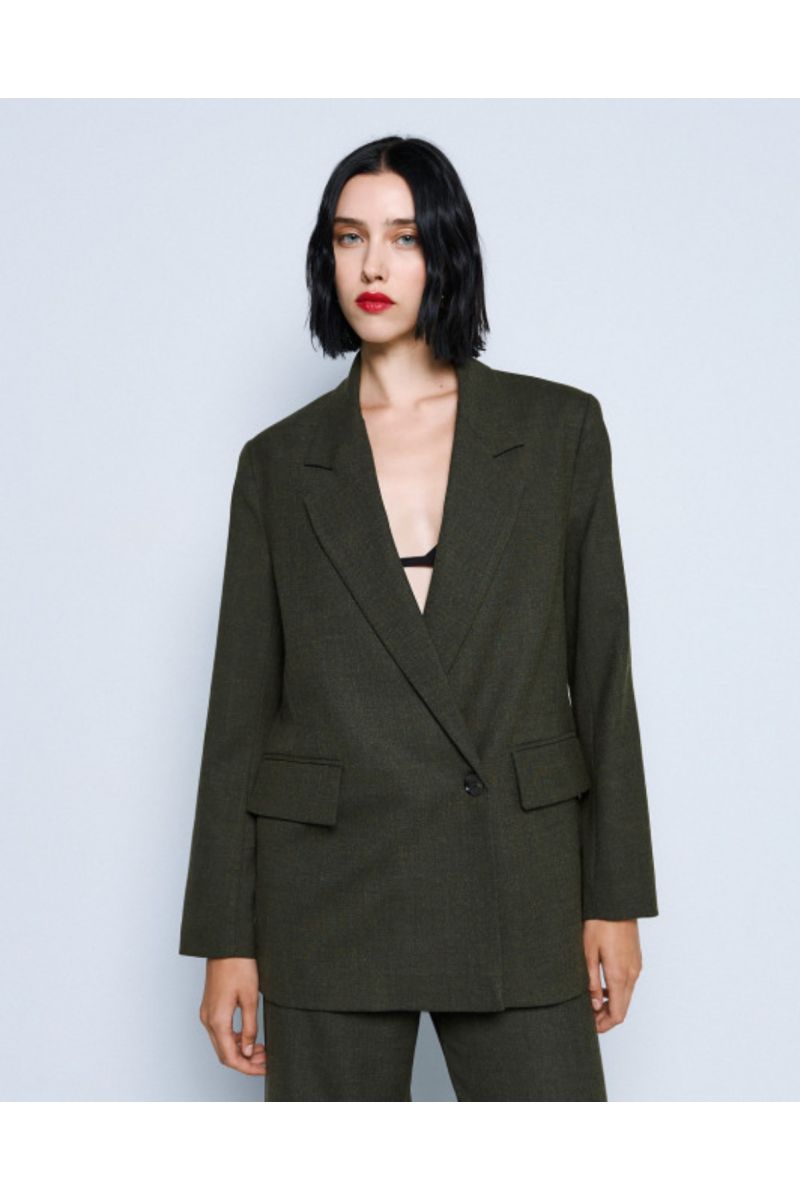Access Oversized Blazer Olive Green