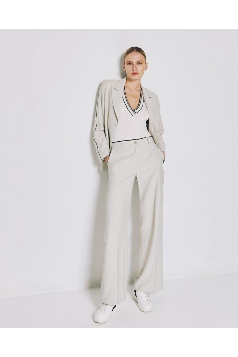 Access Pants with Striped Waistband