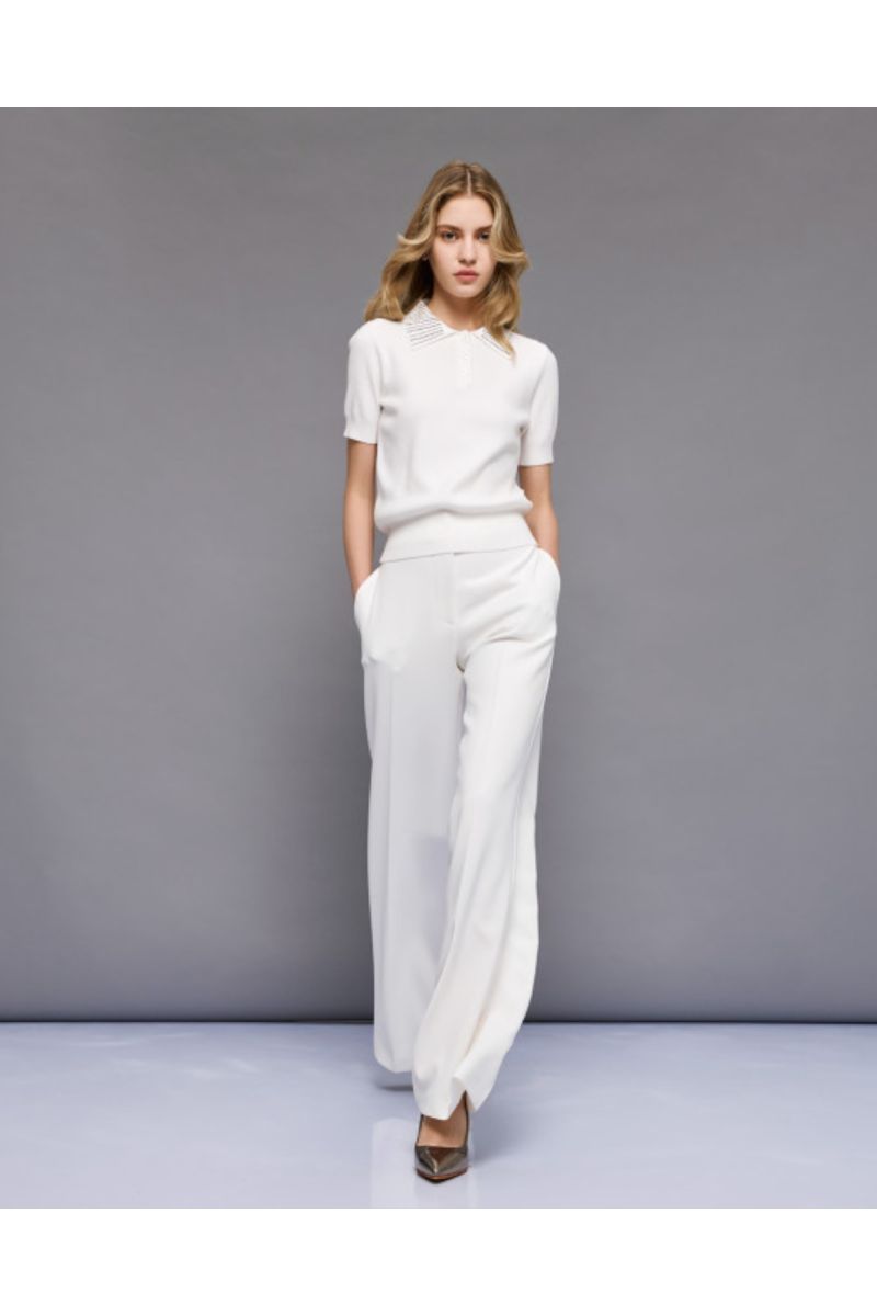 Access Wide-Leg Pantalon Off White