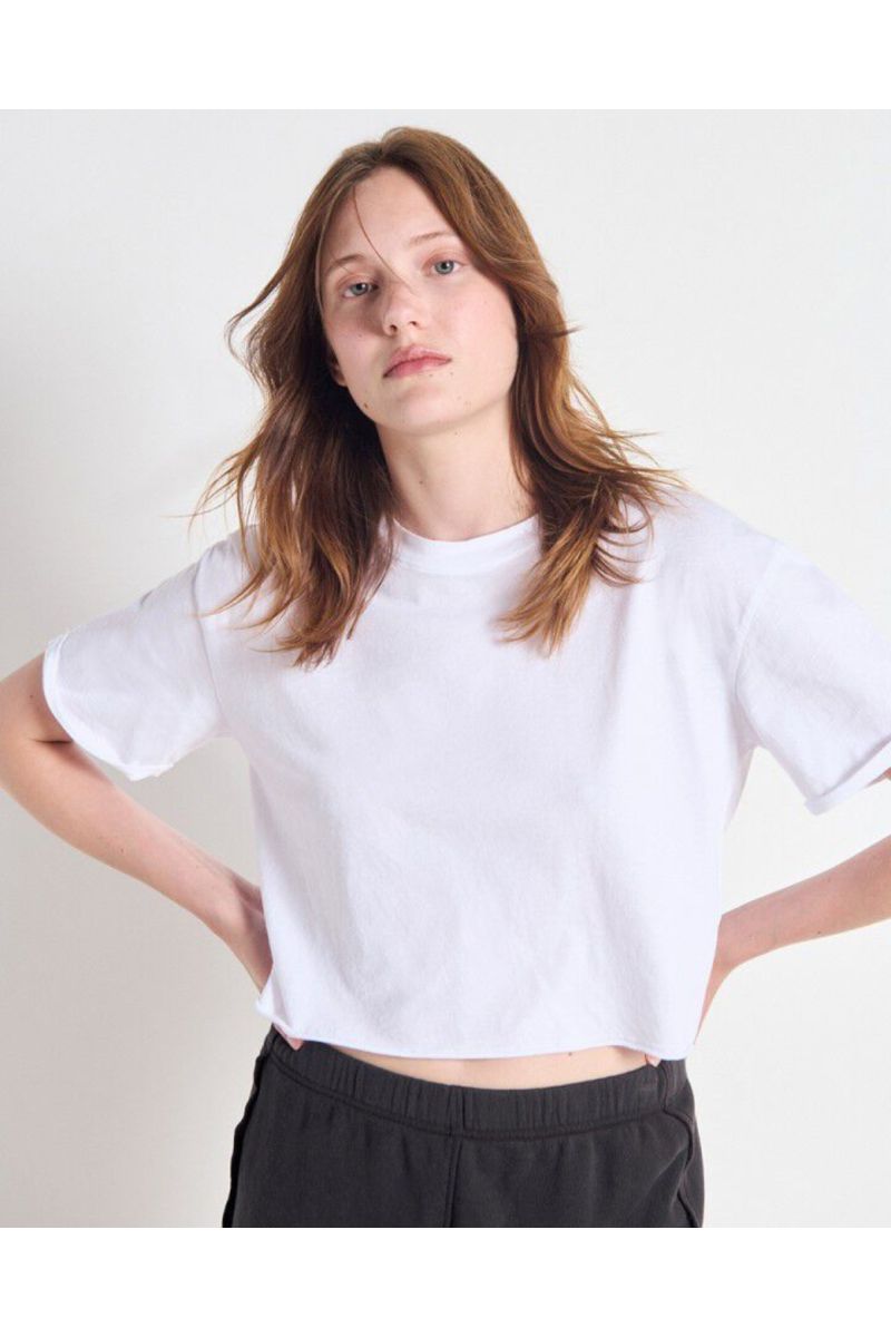 American Vintage Apoly T-shirt Wit APO02BE26