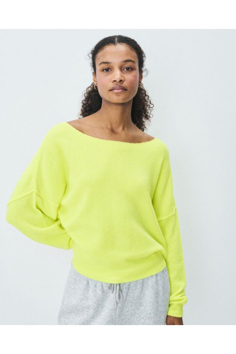American Vintage Damsville trui jaune fluo 
